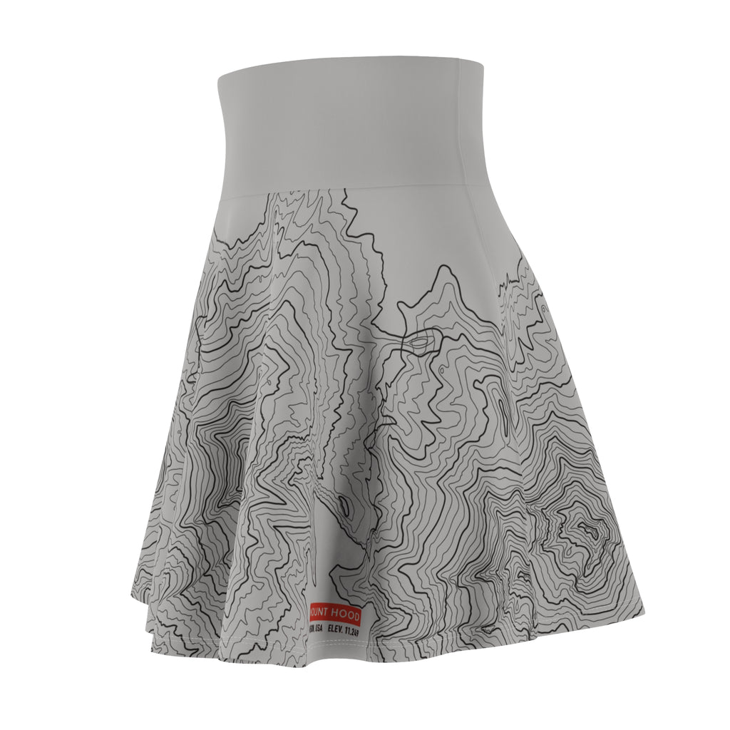 Contour Map Skater Skirt — Gray Topographic Print