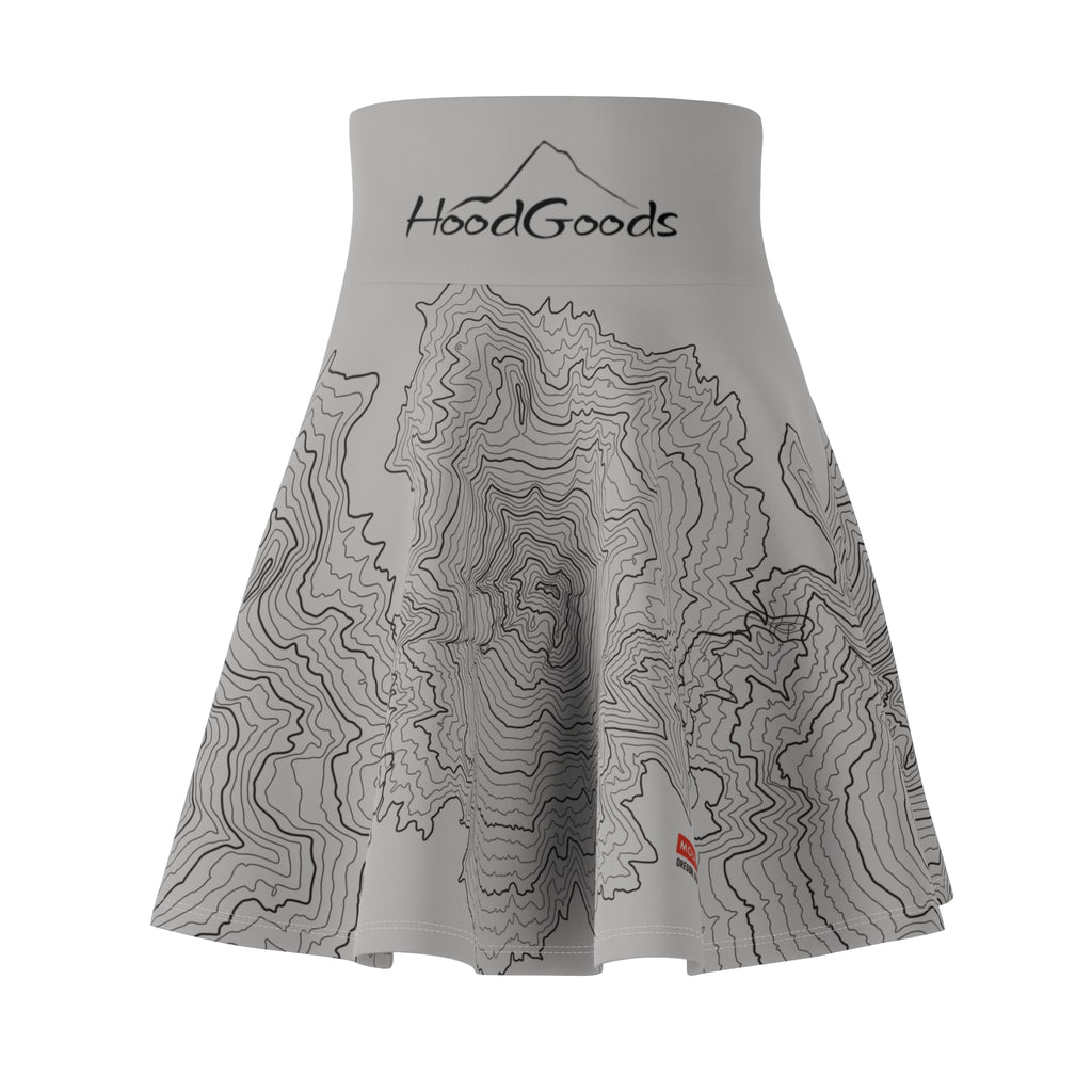 Contour Map Skater Skirt — Gray Topographic Print
