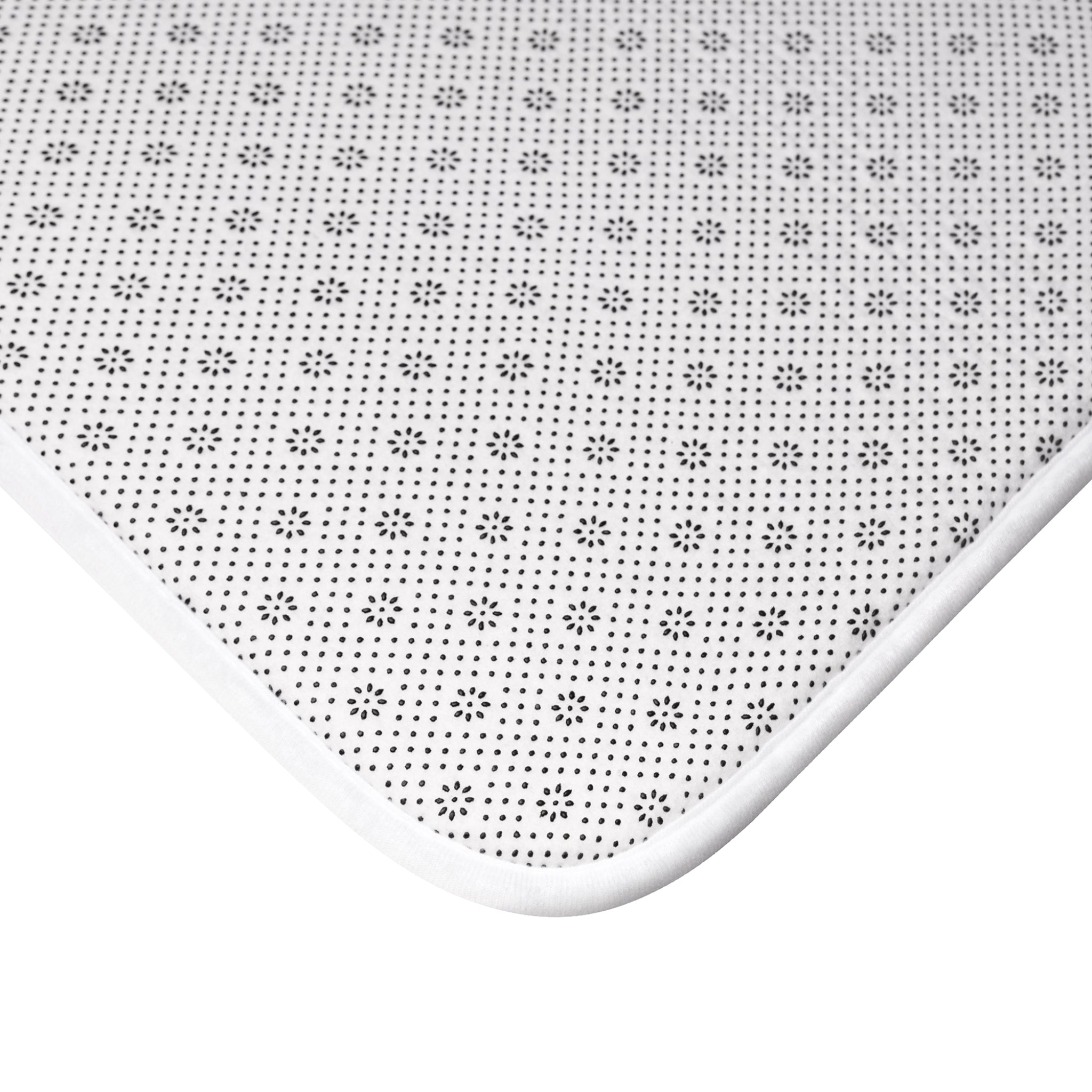 Mountain Lake Bath Mat — Serene Alpine Reflection Bathroom Rug