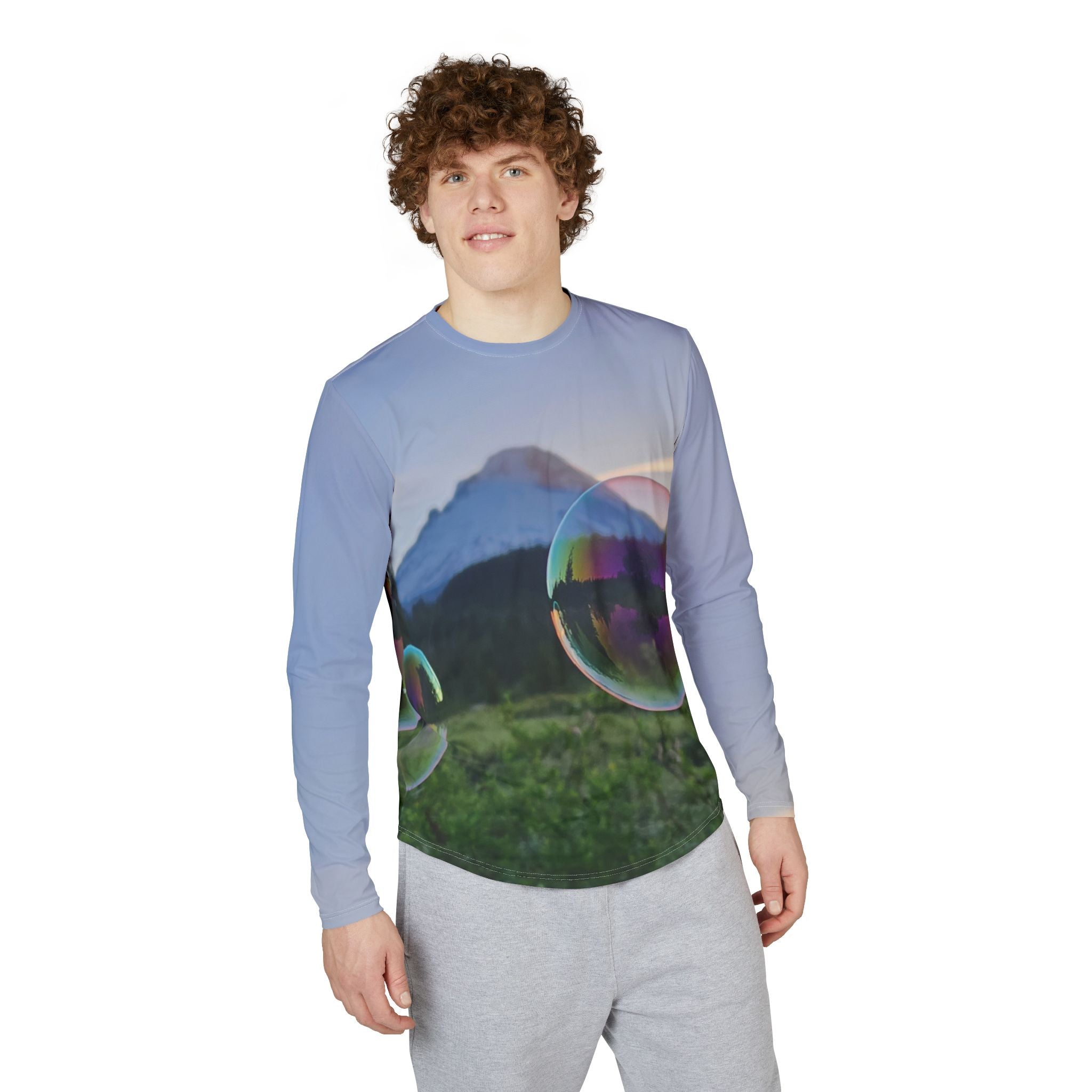 Mt. Hood at dawn Men's UV Protection Long Sleeve Shirt
